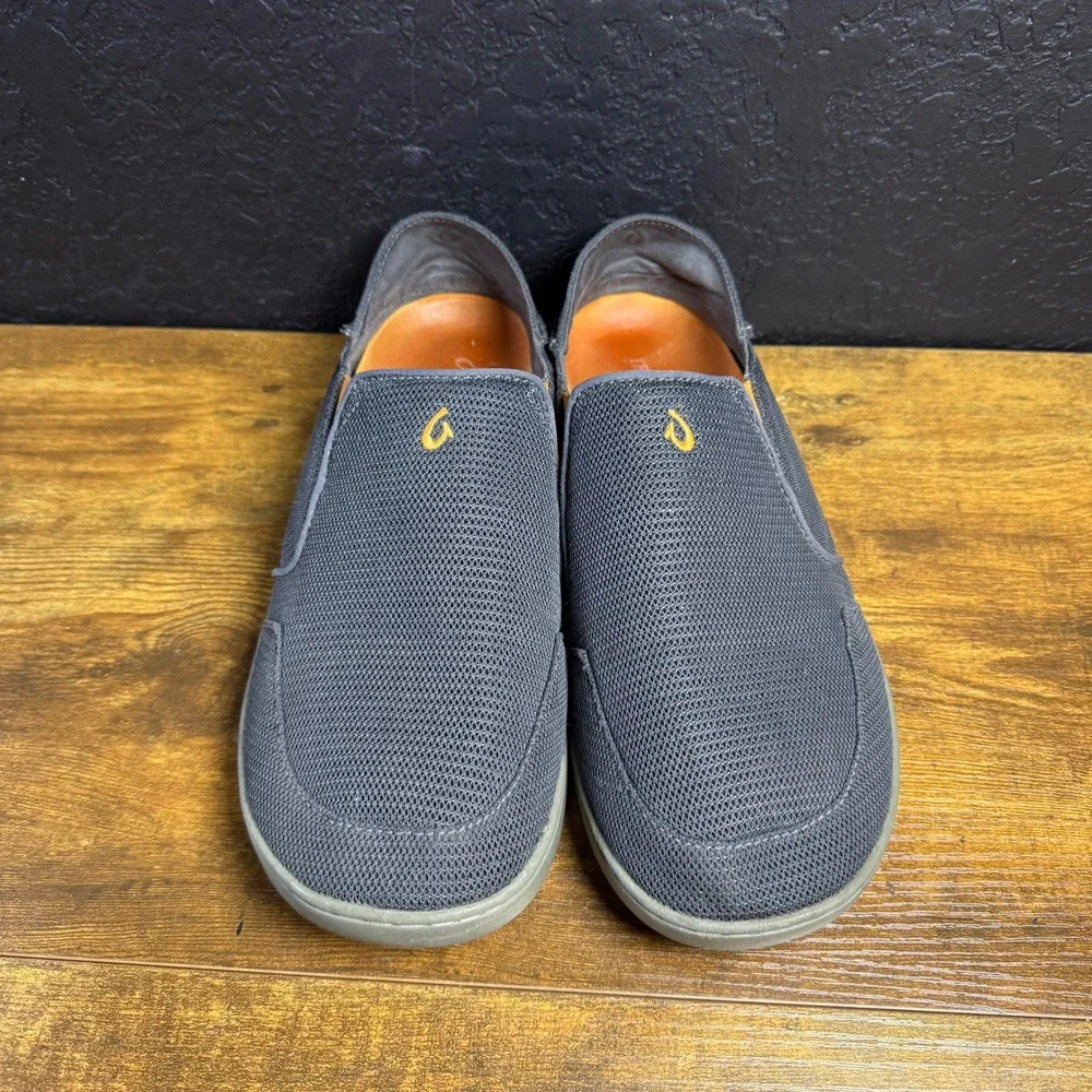 OluKai Nohea Mesh 10188-4242 Gray‎ Textile Slip-On Shoes Mens Size 10.5